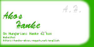 akos hanke business card